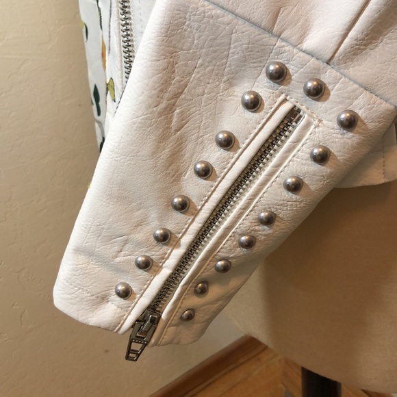 NWT Blanknyc White Embroider Leather Jacket Size M - Picture 5 of 14